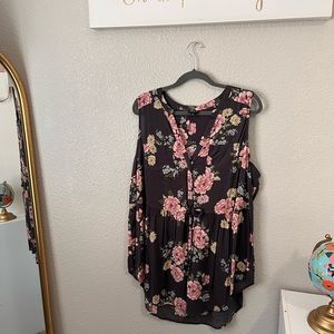 Torrid EMMA BABYDOLL- sleeveless tunic top- Floral Barbie Vibes
